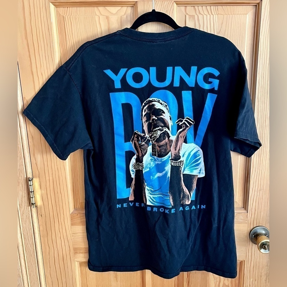 NBA Youngboy 38 Baby Chain Graphic T-Shirt Men’s L Black Blue Never Broke Again - Picture 3 of 6
